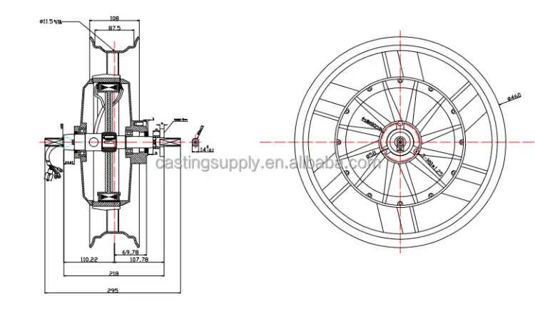 17inch 1500W E bike hub motor motorcycle motor hub motor