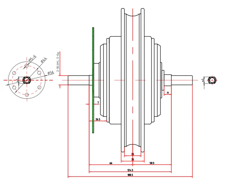 36 volt 350 watt hub motor