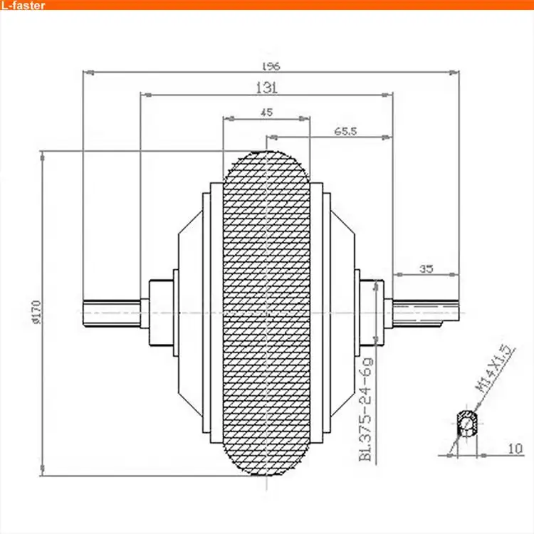 6.5inch 350W BLDC Geared 170mm Dual Axle E Scooter Hub Motor