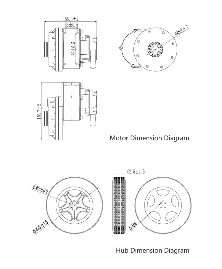 8-10-12 inch wheelchair electric hub motor with solid wheels